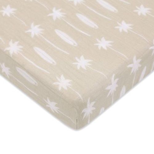 Babyletto Mini Crib Sheet in GOTS Certified Organic Muslin Cotton - Beach Bum