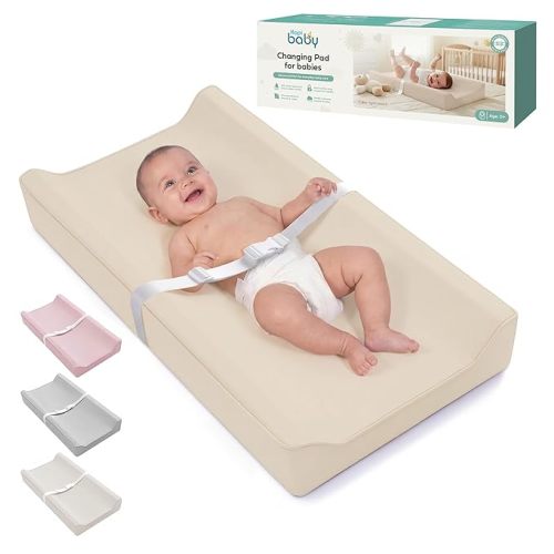Kopi Baby Changing Pad – The Original, Waterproof Easy-to-Clean Vegan Leather Portable Diaper Changing Pad, Newborn Baby Essential Must-Have - Light Peach