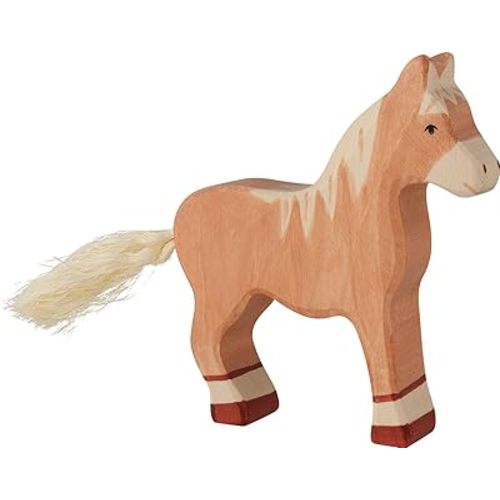 Holztiger Horse Standing Toy Figure, Light Brown
