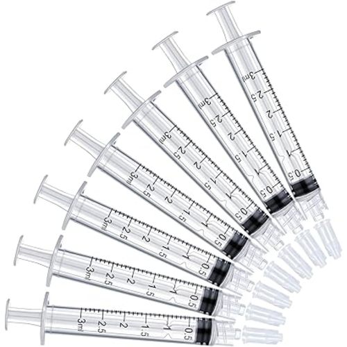 3ml Luer Lock Syringe, Syringes Without Needle, Disposable Syringe Individually Wrapped(12)