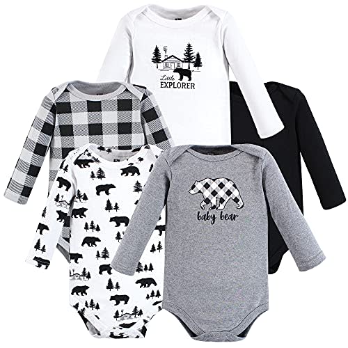 Hudson Baby baby-girls Cotton Long-sleeve Bodysuits 5-pack