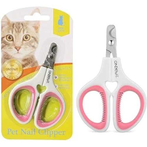 Pet Nail Clippers, Update Version Cat & Kitten Claw Nail Clippers for Trimming, Professional Pet Nail Clippers Best for a Cat, Puppy,Rabbit, Kitten & Small Dog,Sharp & Safe (Pink)