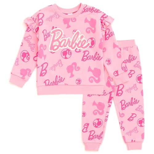 Barbie Drop Shoulder Sweatshirt and Jogger Pants Outfit Set