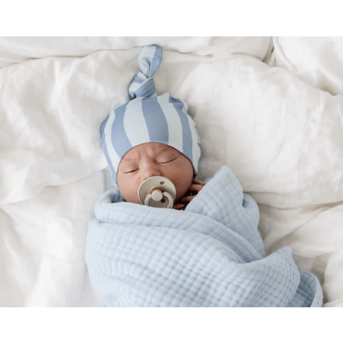 Top Knot Beanie - Blue Jay Stripe