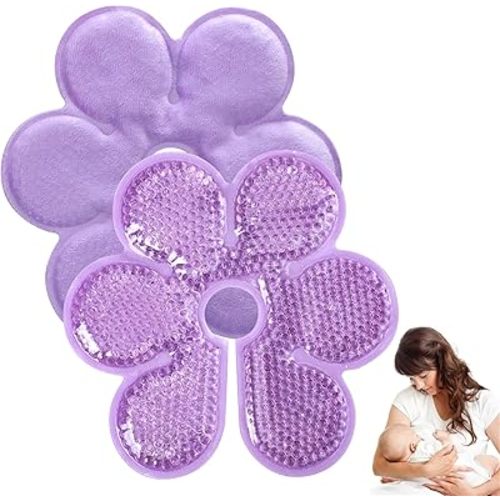 Breast Ice Packs for Breastfeeding Hot and Cold Breast Therapy Pads Reusable Gel Packs Postpartum Essentials for Engorgement 2 Pack