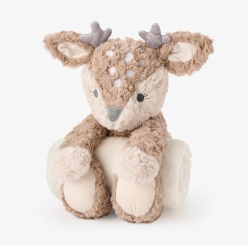 Fawn Bedtime Huggie Plush Toy with Blanket