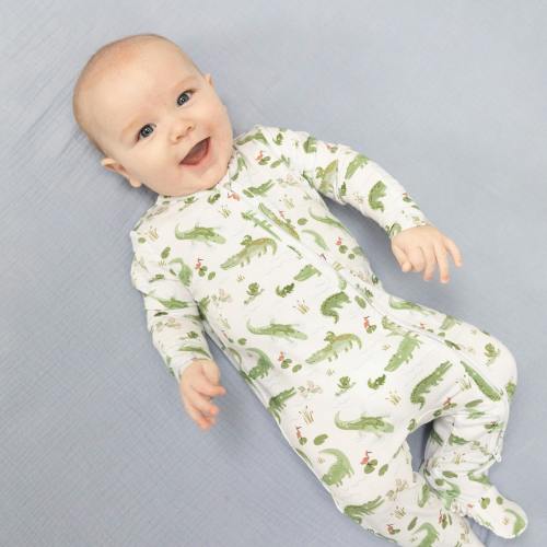 Crayon Alligators - 2 Way Zipper Footie