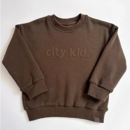 City Kid Monochrome Puff Sweatshirt - Espresso