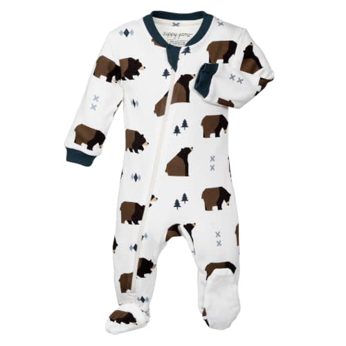 zippyjamz – Zipper Organic Sleeper Footed Onesies Sleeper Baby Pajamas with Inseam Zipper