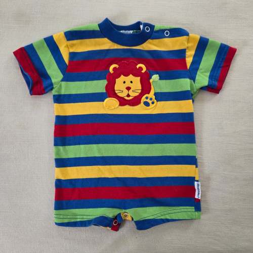 Vintage Healthtex Lion Striped Romper 12 months