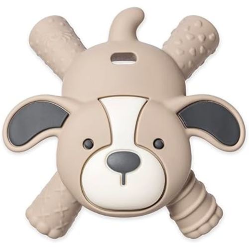 Itzy Ritzy - Ritzy Teether Reaches Back Molars and Massages Sore Gums; Features Multiple Textures and Flexible Design; Puppy