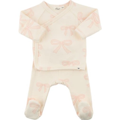 Big Bows Pink Wrap Top Set, 6M