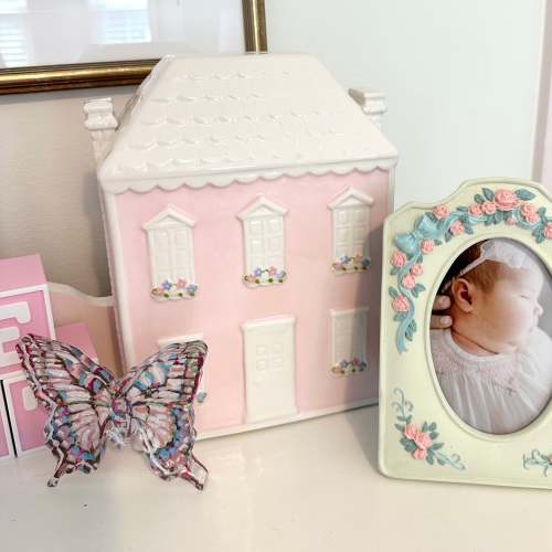 Pink Doll House Ceramic Piggy Bank