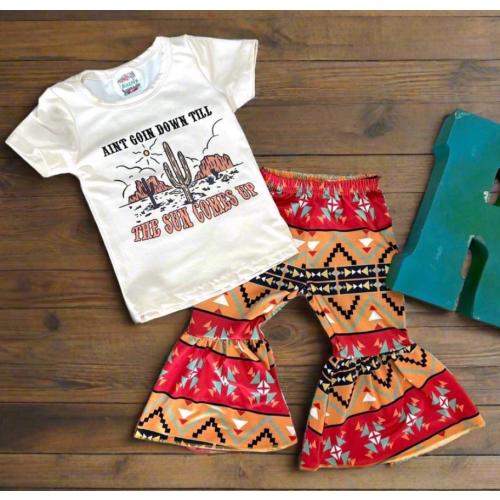 Girls' Rodeo Cowgirl Bell Bottom Set: Southwestern Style (Size 8/9)