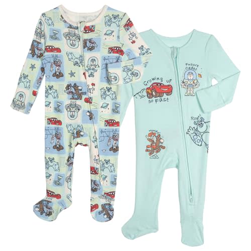 Disney Baby Boys' 2-Pack Footed One-Piece Sleep N' Play Newborn to Infant
