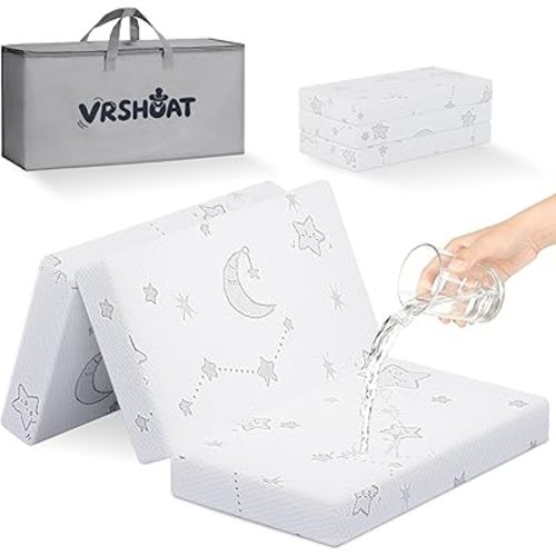 Trifold Pack and Play Mattress 38’’x26’’x3’’ Portable Pack N Play Mattresses with Washable Cover Waterproof Travel Crib Mattress for Baby and Toddler