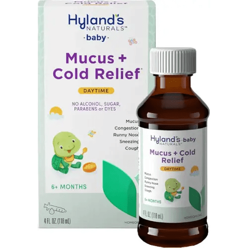 Hyland's Baby Mucus and Cold Relief, Daytime Baby Cold Medicine, Infant Cold and Cough Remedy, Decongestant, 4 Fluid Ounce
