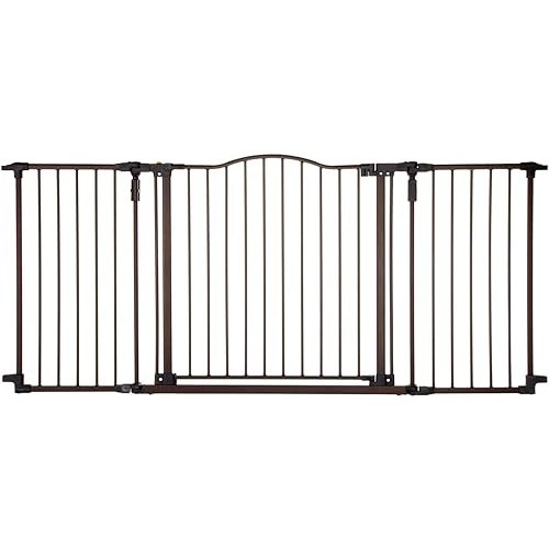 Toddleroo by North States - Deluxe Décor Safety Gate: Extra Wide Baby Gate - Adjustable 38.3 to 72 Inches Wide - 30 Inches Tall - Matte Bronze
