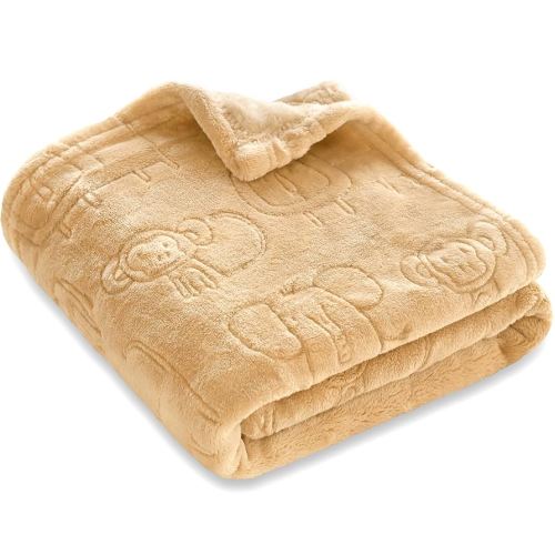 BORITAR 3D Printed Animal Baby Blanket Ultra Soft Fleece Blankets for Boys Girls, Warm and Lightweight Toddler Receiving Blanket for Crib Stroller, 30x40 Inch, Khaki