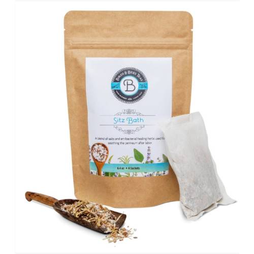Postpartum Care Package and Bath Salts -  Sitz Bath Postpartum Tea - Pregnancy Skin Care - After Labor Care - Four Sachets