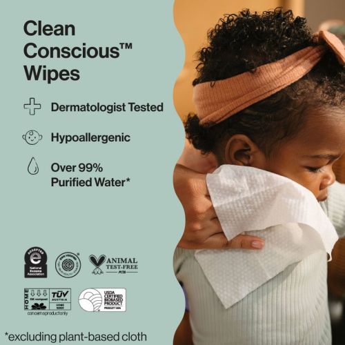 The Honest Company Clean Concious Sensitive Skin Baby Wipes - Sunburst - 864ct: Pull-Out Dispenser, Paraben-Free, Hypoallergenic