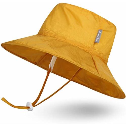 Ami&Li tots Super Lightweight Child Adjustable Ultrathin Sunhat for Baby Girl Boy Kids Toddler UPF 50 - Large - Yellow
