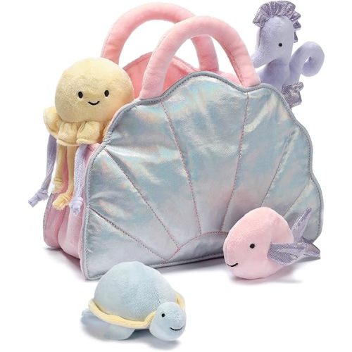 Lambs & Ivy Interactive Aquatic/Sea Shell Plush with Stuffed Animal Toys