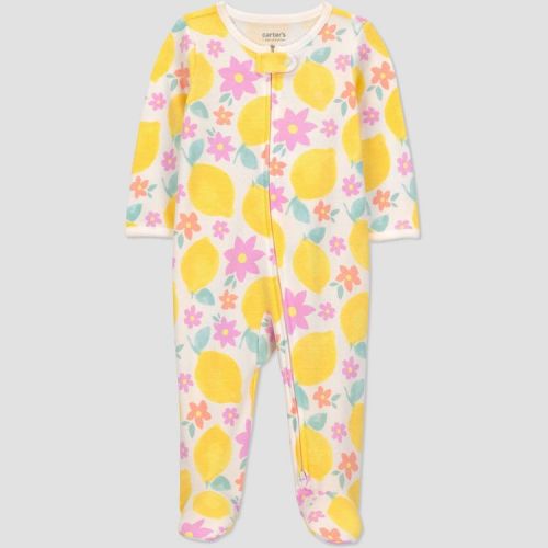 Carter's Just One You® Baby Girls' Floral Lemon Fruit Sleep N' Play - Yellow/Ivory Newborn
