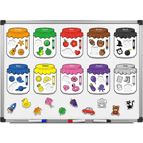 10 Pieces Color Recognition Magnetic Sorting Set Educational Magnet Color Baby Toddlers Kids Magnets for Refrigerator Whiteboard, Above Ages 3