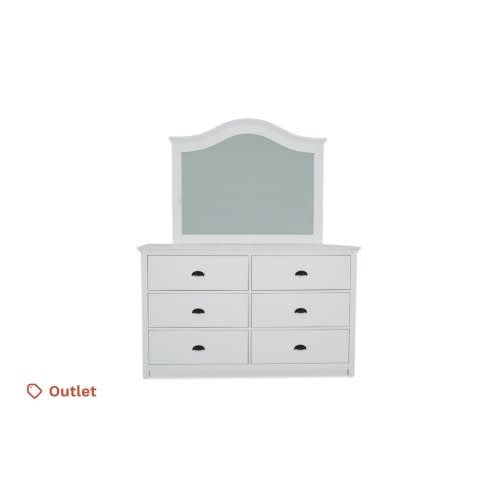 Newport White 6 Drawer Dresser & Mirror