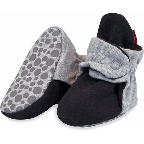 Zutano Organic Cotton Baby Booties With Gripper Soles, Soft Sole Stay-on Baby Shoes