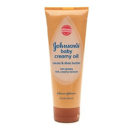 Johnson's Baby Creamy Oil, Cocoa and Shea Butter, 8 Ounce, 2 Pack