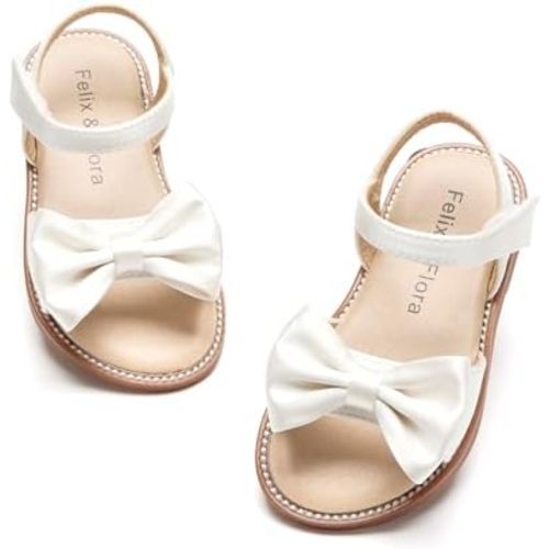 Felix & Flora Toddler Girl Sandals - Flower Girl Dress Shoes Open Toe Little Kid Summer Flats
