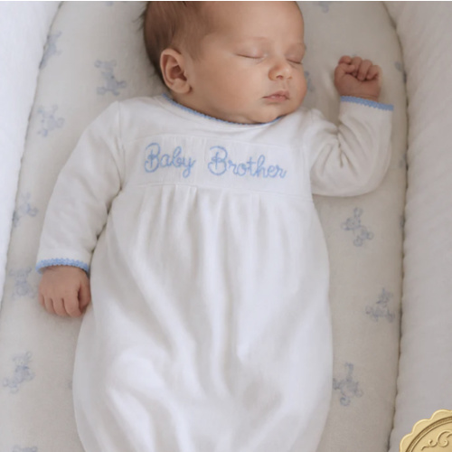 Baby Brother Smocked Gown – Little Bear Smocks