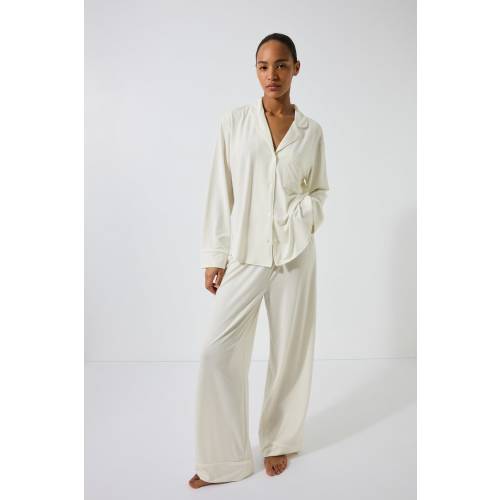 Women's Cream Viscose-Blend Pajamas | H&M US