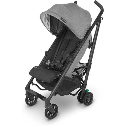 UPPAbaby G-Luxe Umbrella Stroller/Lightweight Design for Easy Travel/One-Step Fold + Recline/XL Basket + Canopy/Cup Holder Included/Greyson (Charcoal Mélange/Carbon Frame)