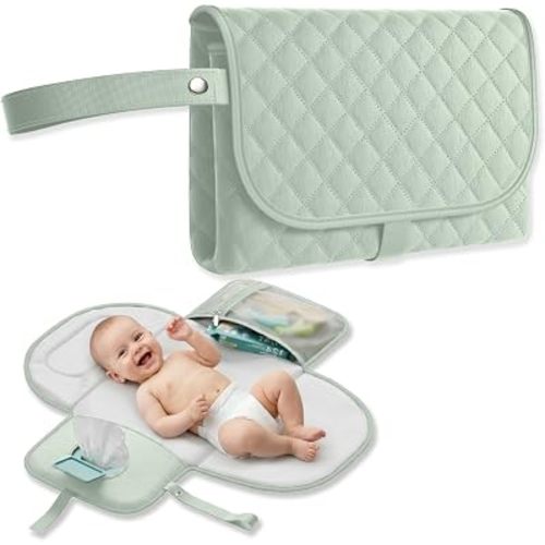 Portable Changing Pad, Baby Diaper Changing Mat for Travel (Sage Green)