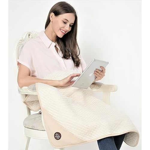Radia Smart® 5G Blocking, EMF Protection Baby Blanket, Pregnancy Belly Shielding, Organic Cotton, Cream, 35”x30