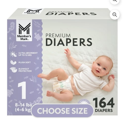Member's Mark Premium Baby Diapers, Sizes Newborn - 8 - Samsclub.com
