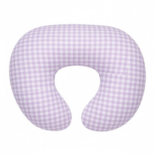 Purple Gingham Ruffle Nursing Pillow Cover
