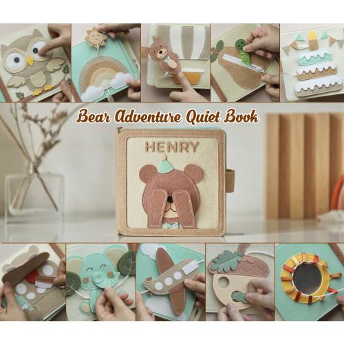 Handmade felt quiet book, sensory busy book, customized soft Montessori-inspired toy
