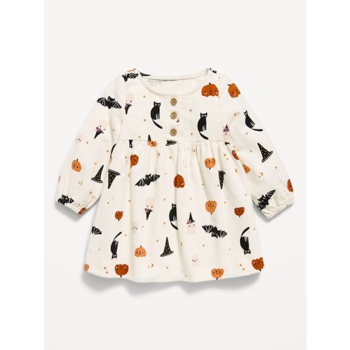 Printed Long-Sleeve Corduroy Dress for Baby