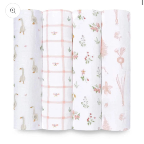 Essentials Cotton Muslin Swaddles 4 Pack | aden + anais