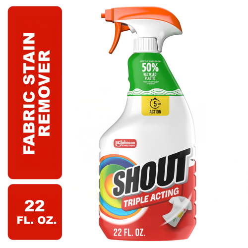 Shout Prewash Spray - Active Enzyme Laundry Stain Remover, Triple-Acting, 22oz