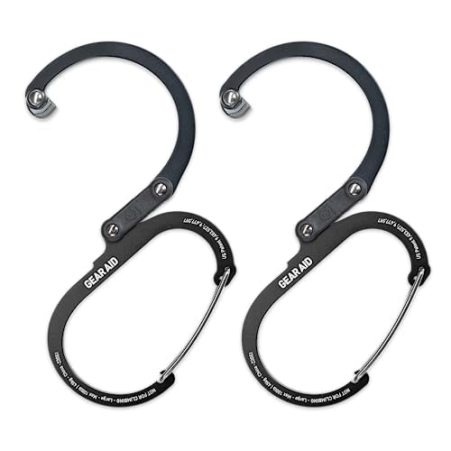 GEAR AID HEROCLIP (Small) Carabiner Gear Clip and Hook, for Hanging Bags, Purses, Lanterns, Strollers, Tools, Helmets, Water Bottles, and More