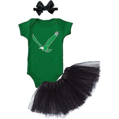 Eagle - Philly Sports Baby Bodysuit + Tutu Skirt + Bow Headband Set