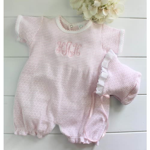 Baby Girl Monogrammed Romper, Take Home Outfit Knitted, Personalized Baby Outfit, Coming home outfit, Baby shower gift idea,