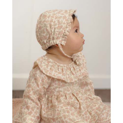 Woven Ruffle Bonnet Pink Blossom – Quincy Mae