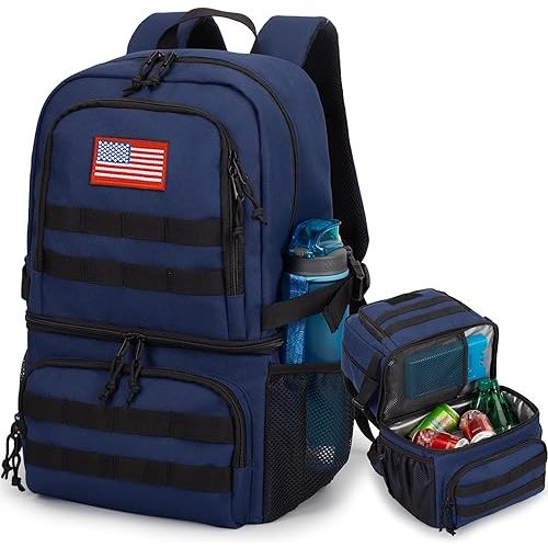 Tactical Double Deck Cooler Backpack for Men,Large Lunch Backpack with 2 Compartment,Soft Cooler Bag