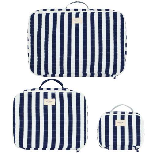 navy cabana stripe packing cubes | minnow swim